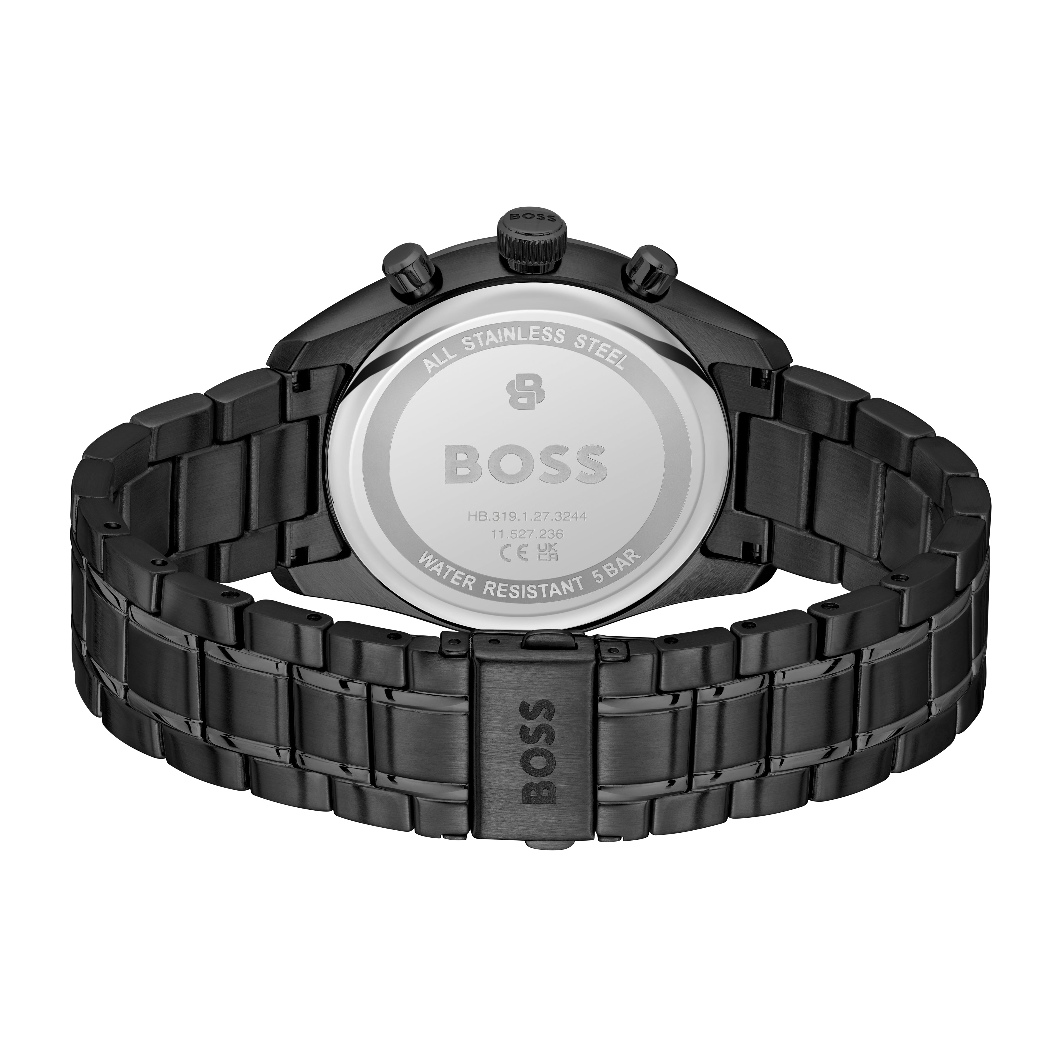 Gents BOSS Grand Prix 44 Chrono Black IP Watch